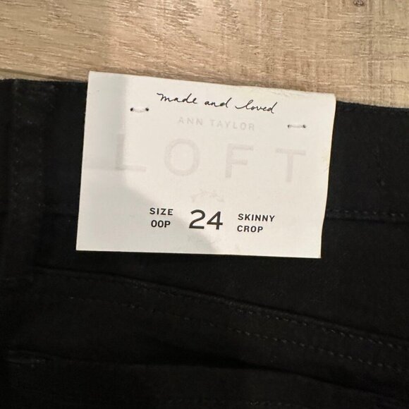 Ann Taylor Loft Black Skinny Crop Jeans 24/00P Womens Petite Denim NEW - Picture 8 of 9